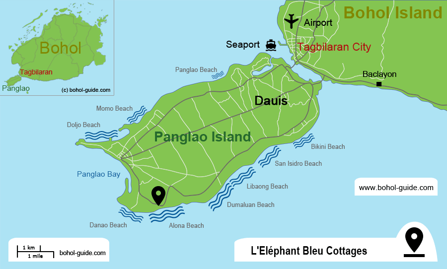 L’Elephant Cottages Location Map