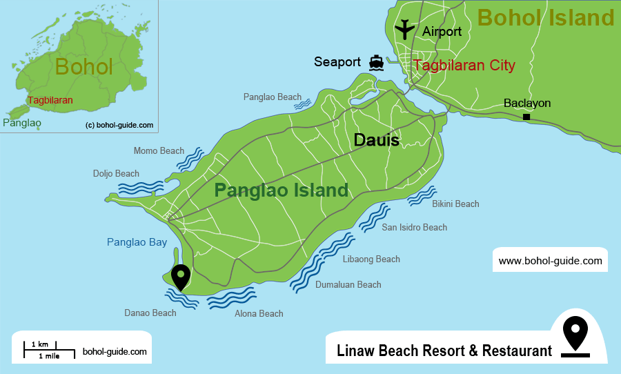 Linaw Beach Resort Location Map
