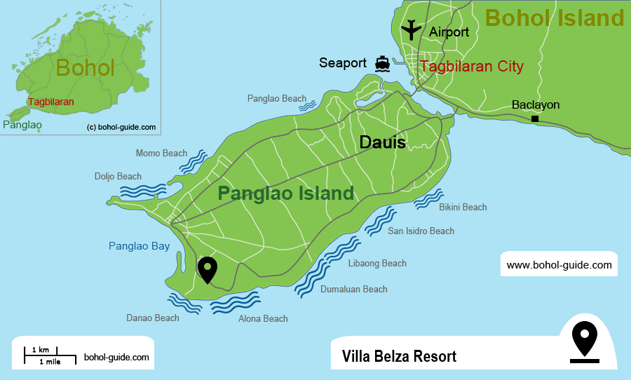 Villa Belza Resort Location Map